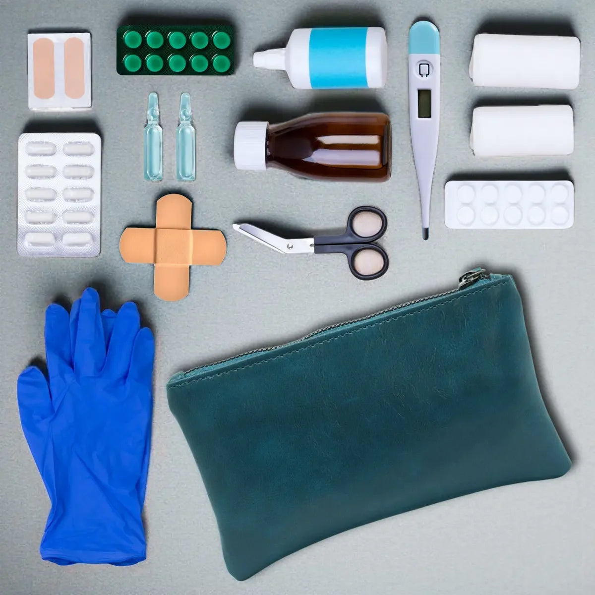 Compact-Teal-Blue-Leather-Organizer-Pouch