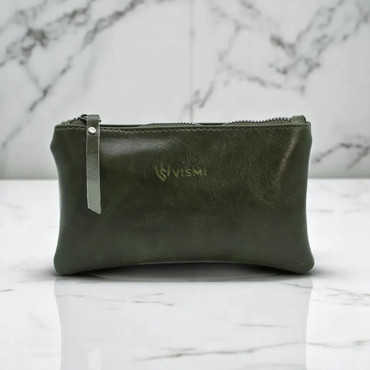Timeless-Leather-Flat-Pouch-Bag-Olive-Green
