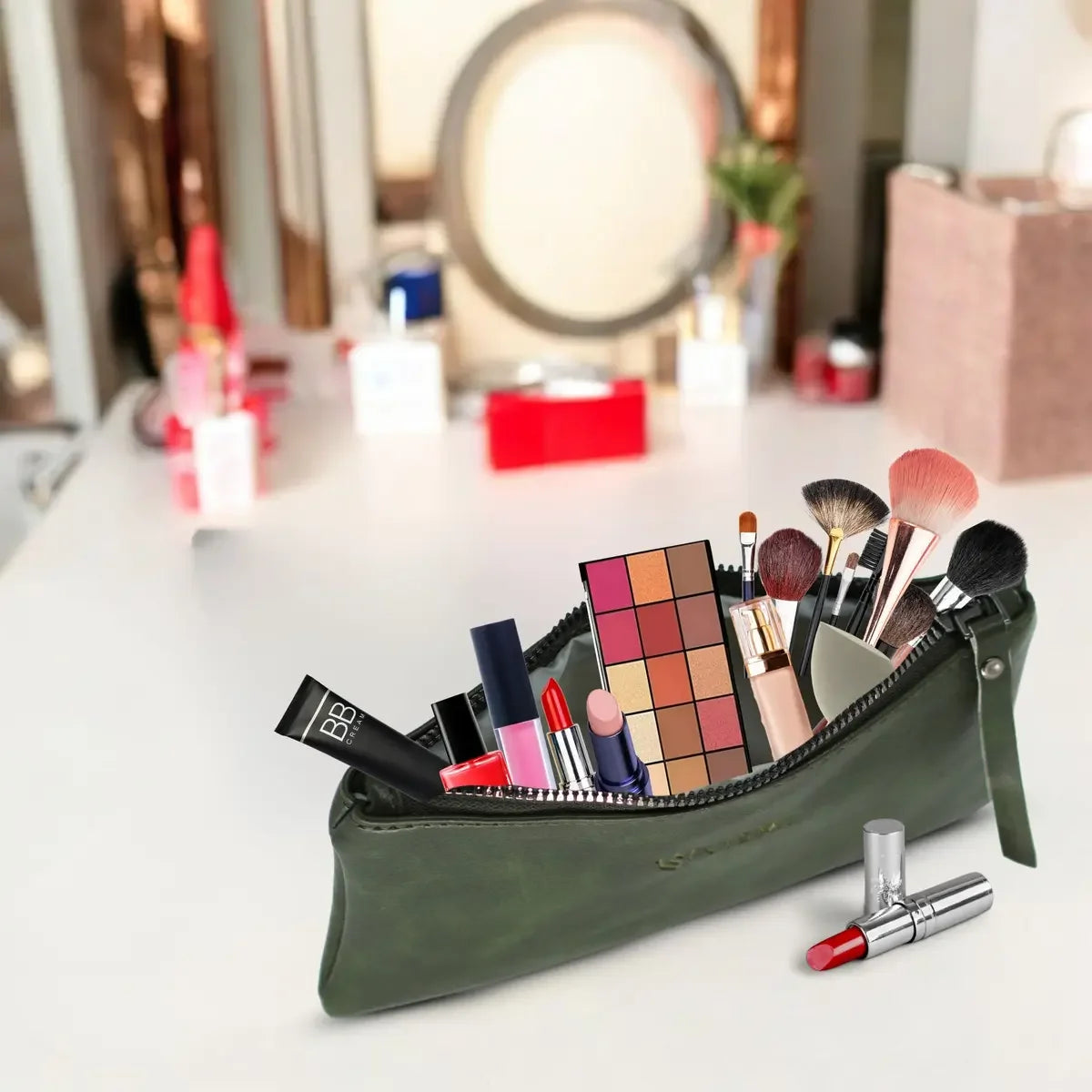 Timeless-Olive-Green-Leather-Wallet-Pouch