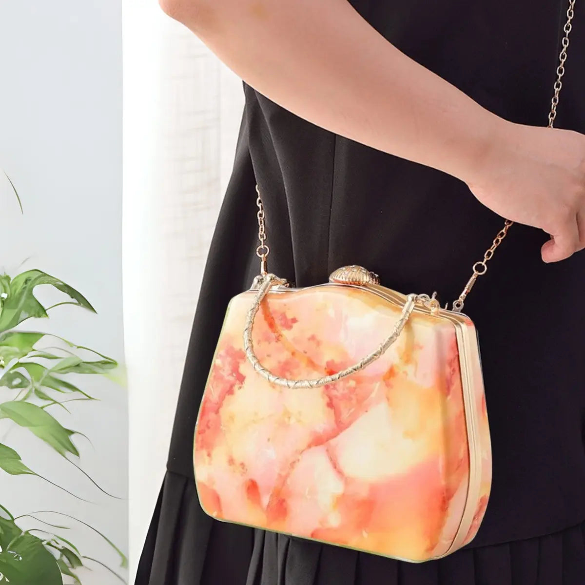 Trendy-Orange-Wedding-Clutch
