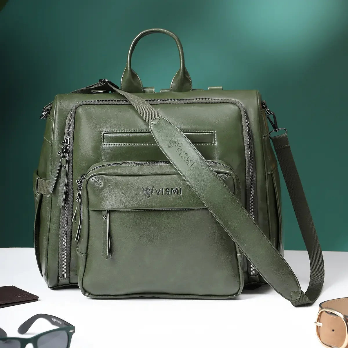 Timeless-Backpack-Messenger-Diaper-Bag-Olive-Green