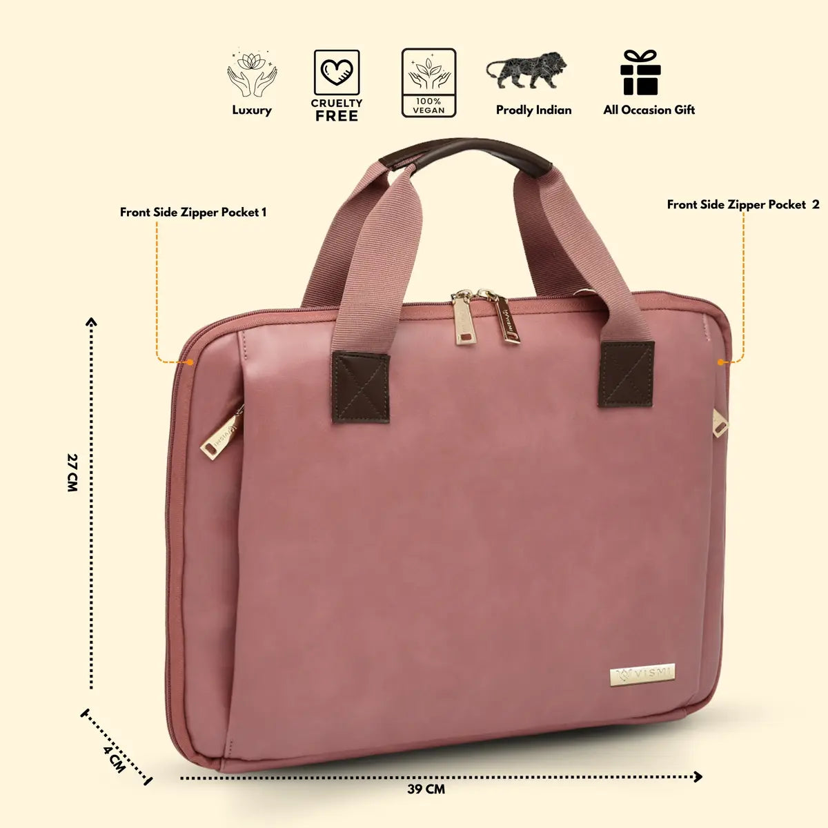 Timeless Unity Laptop Messenger Bag - Blush Pink