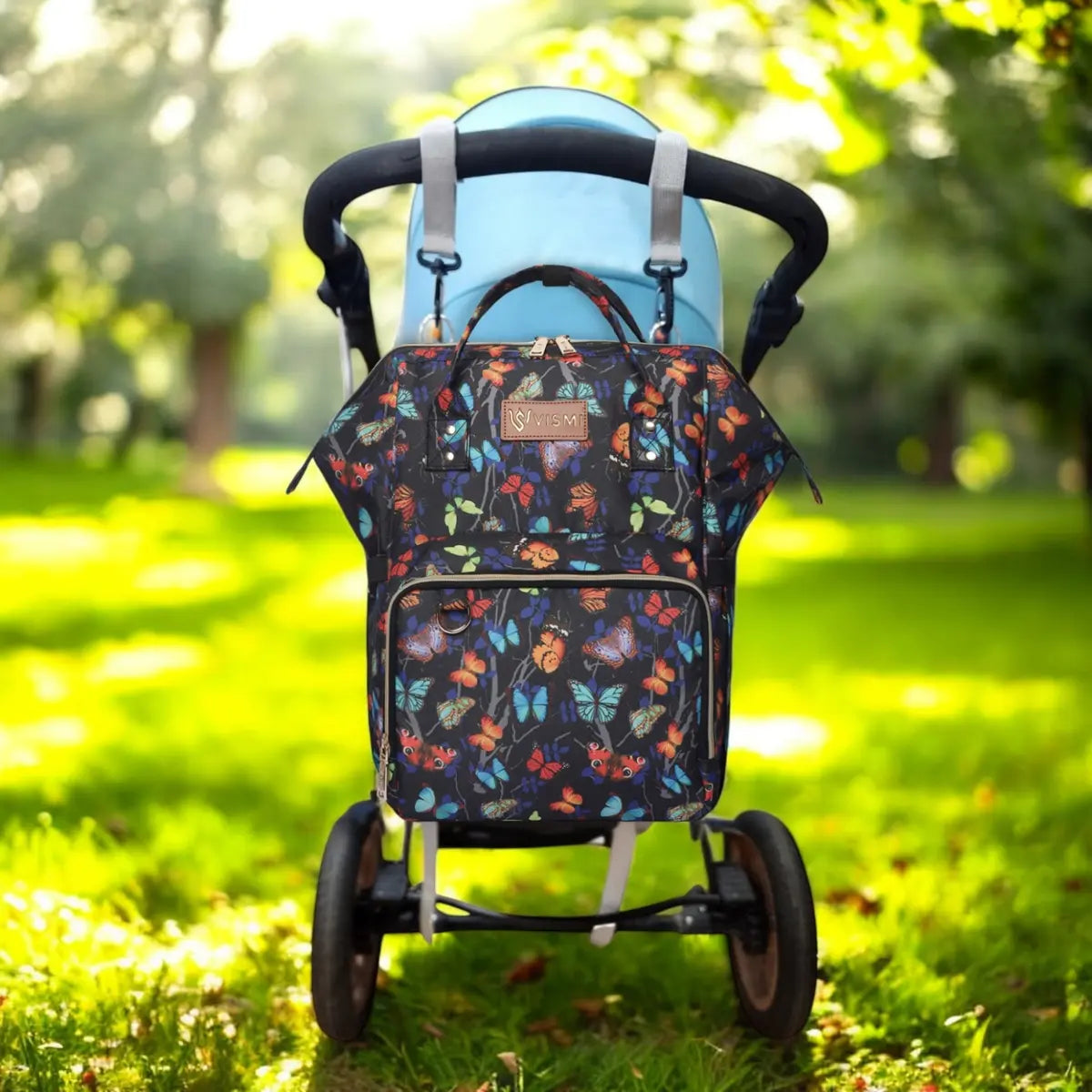 Snappy Zappy Backpack Diaper Bag - Butterfly Black