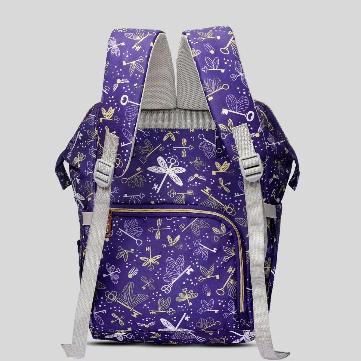 Snappy Zappy Backpack Diaper Bag - Flying Keys Purple