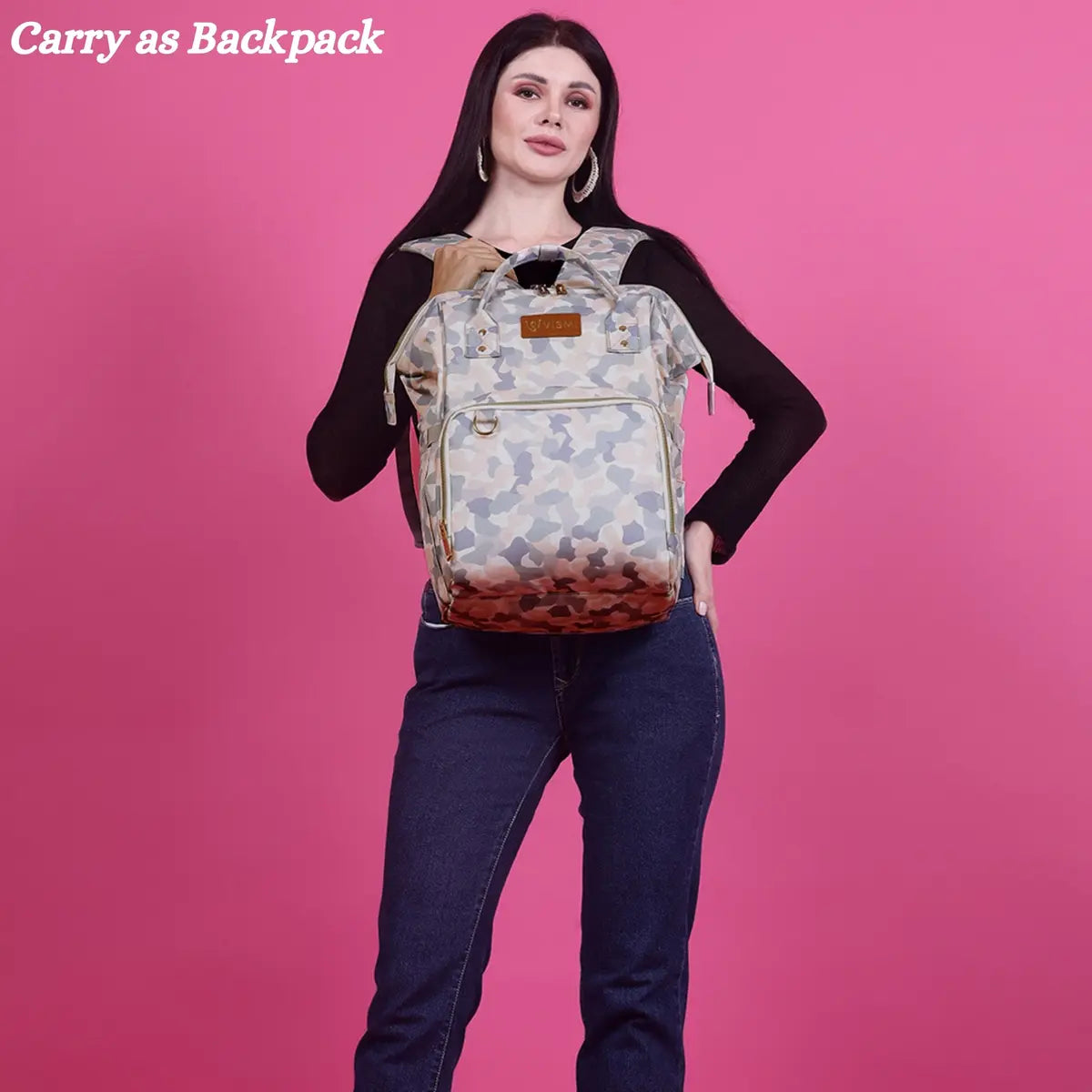 Snappy Zappy Backpack Diaper Bag - White Camo