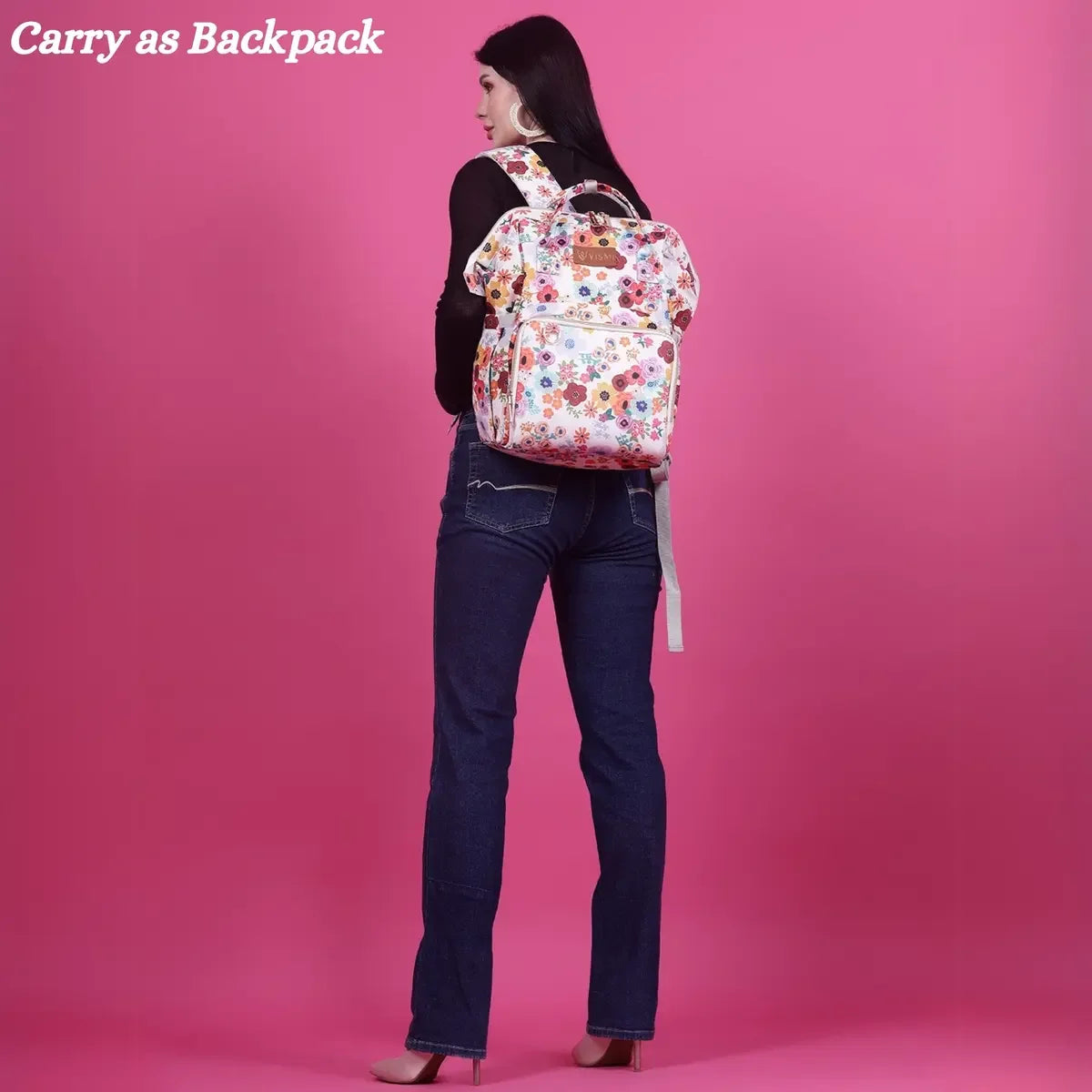 Trendy-Flower-White-Baby-Diaper-Backpack