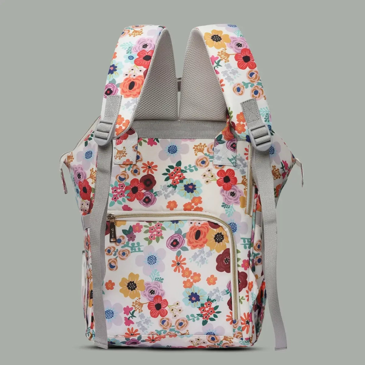 Spacious-Flower-White-Mom-Backpack-Diaper-Bag