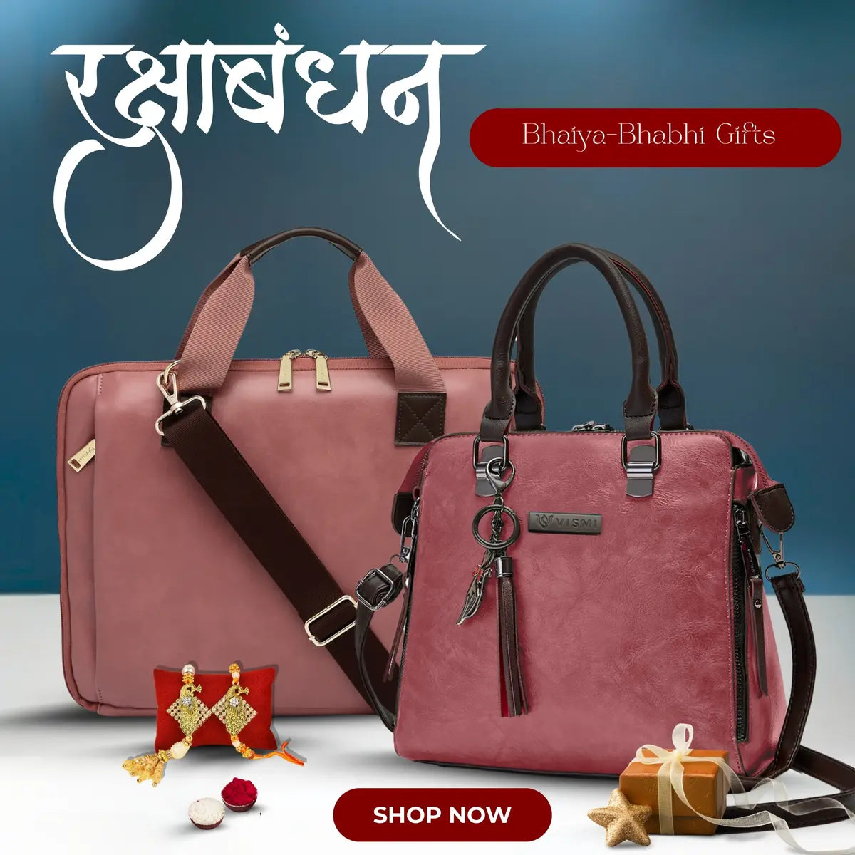 Special Rakhi Gift Combo - Laptop Bag + Satchel Handbag