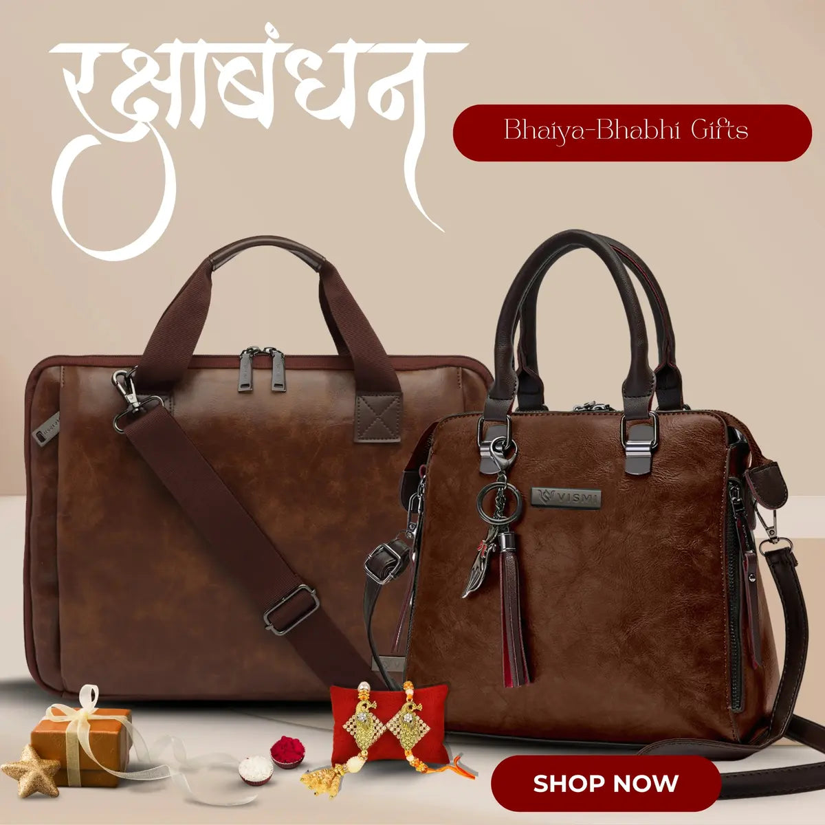 Special Rakhi Gift Combo - Laptop Bag + Satchel Handbag