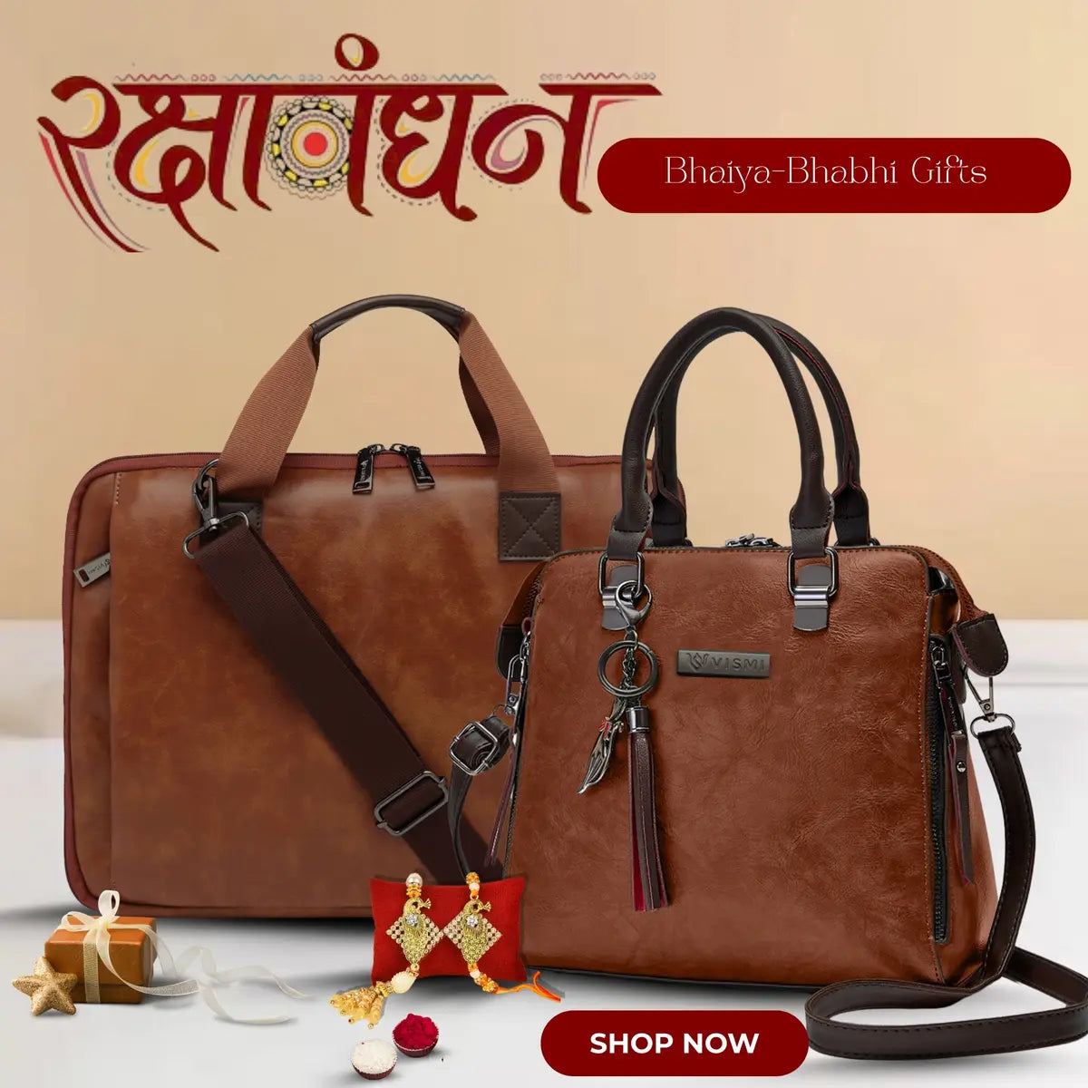 Special Rakhi Gift Combo - Laptop Bag + Satchel Handbag