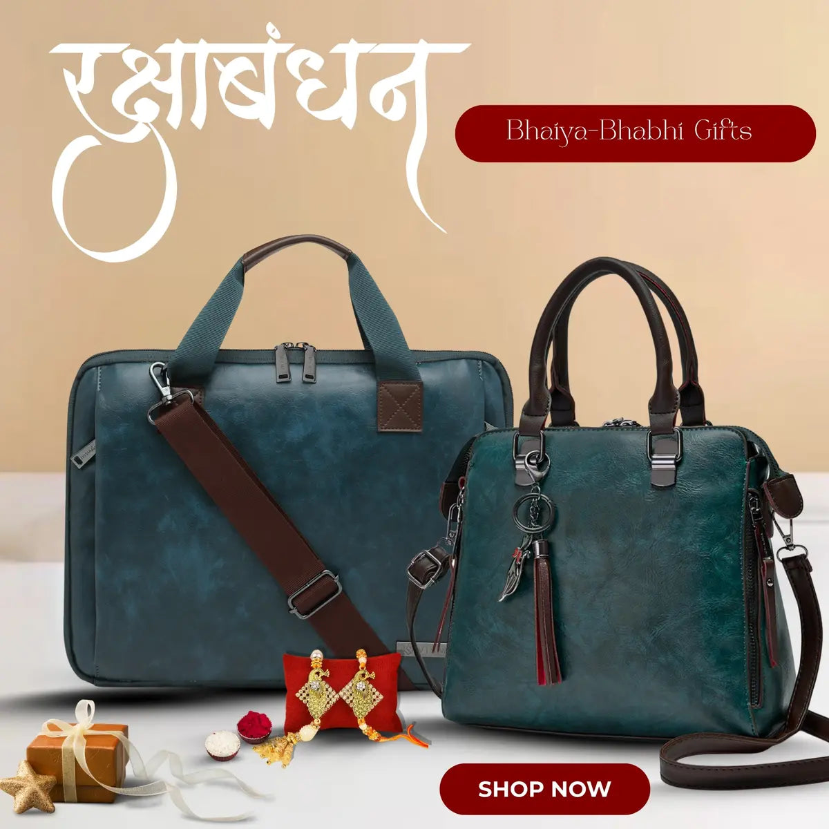 Special Rakhi Gift Combo - Laptop Bag + Satchel Handbag