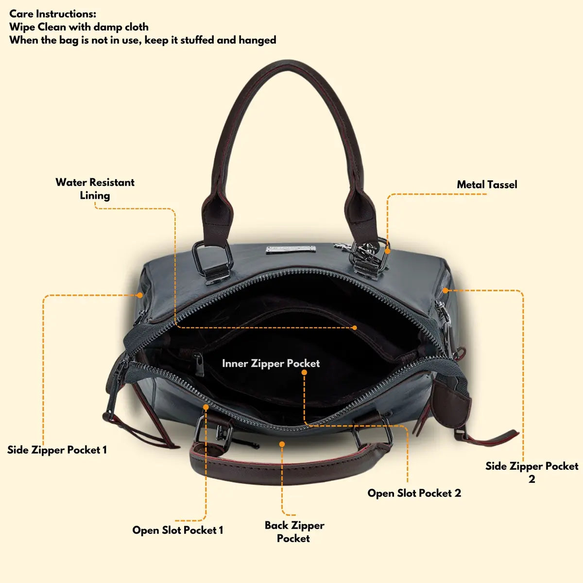 Timeless Elegance Satchel Handbag - Black