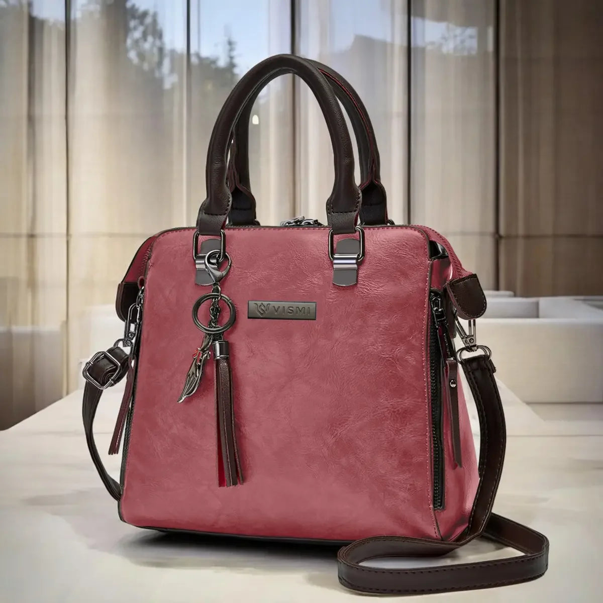 Timeless Elegance Satchel Handbag - Blush Pink