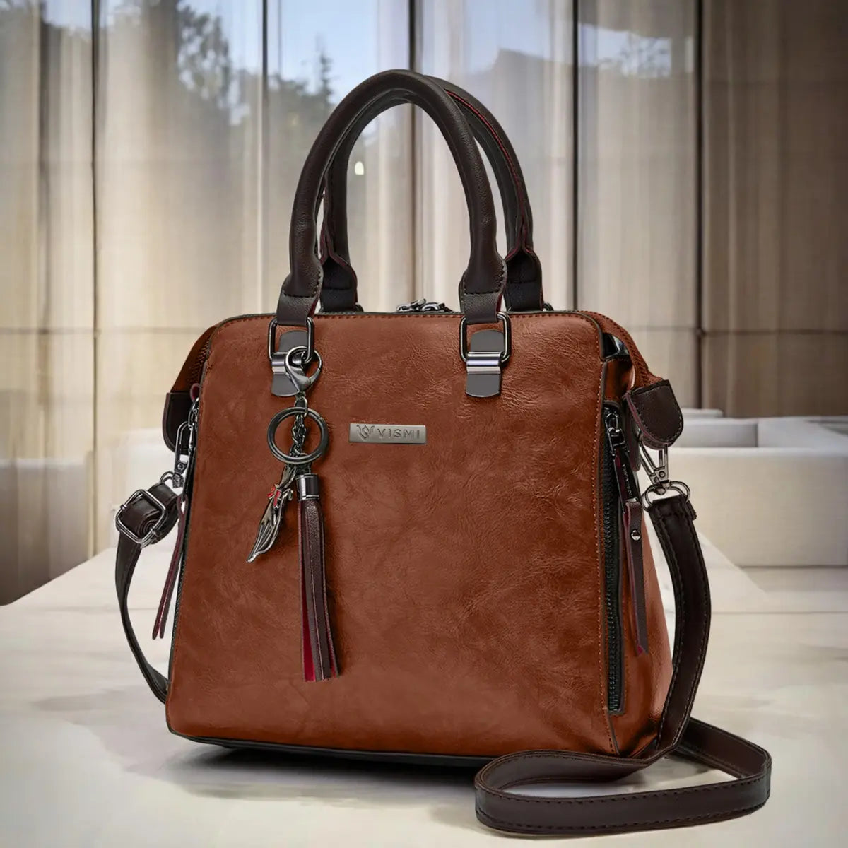 Timeless Elegance Satchel Handbag - Tan