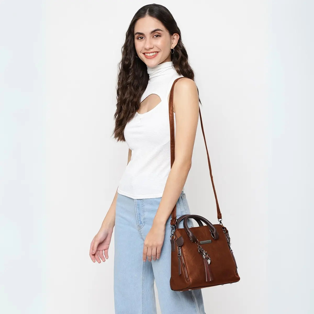 Timeless Elegance Satchel Handbag - Tan