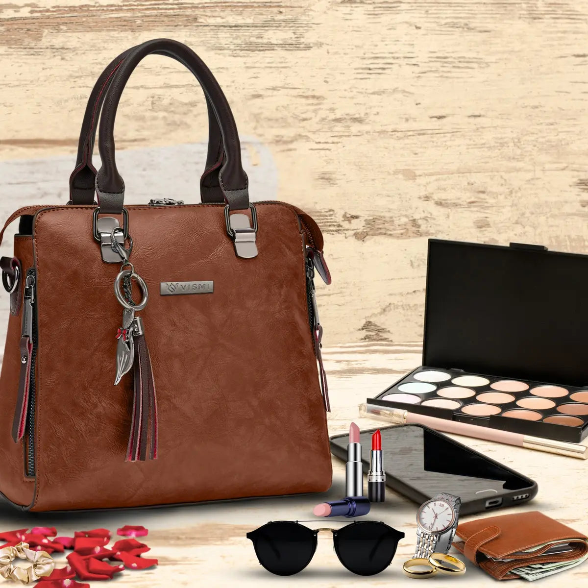Timeless Elegance Satchel Handbag - Tan