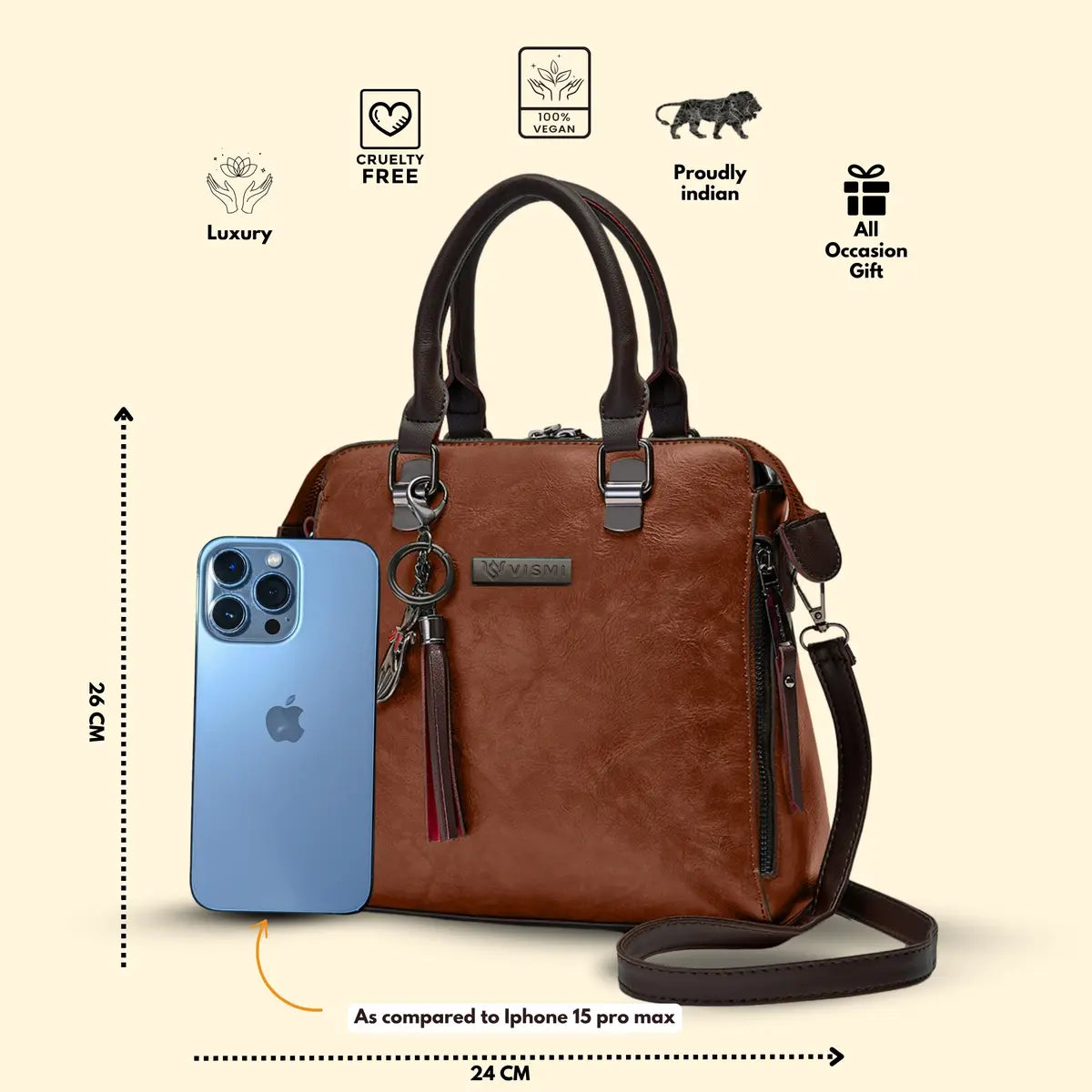Timeless Elegance Satchel Handbag - Tan
