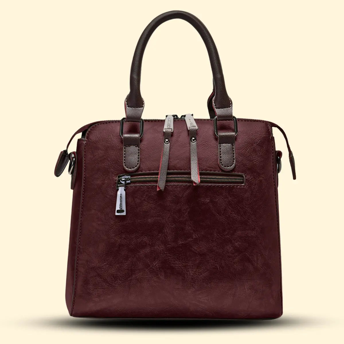 Timeless Elegance Satchel Handbag - Wine