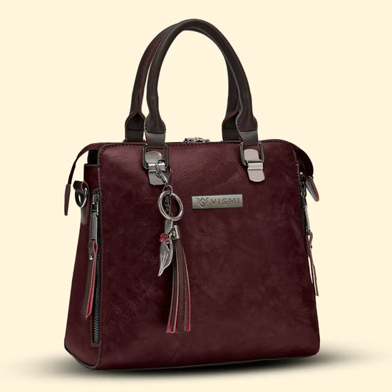 Timeless Elegance Satchel Handbag – Wine