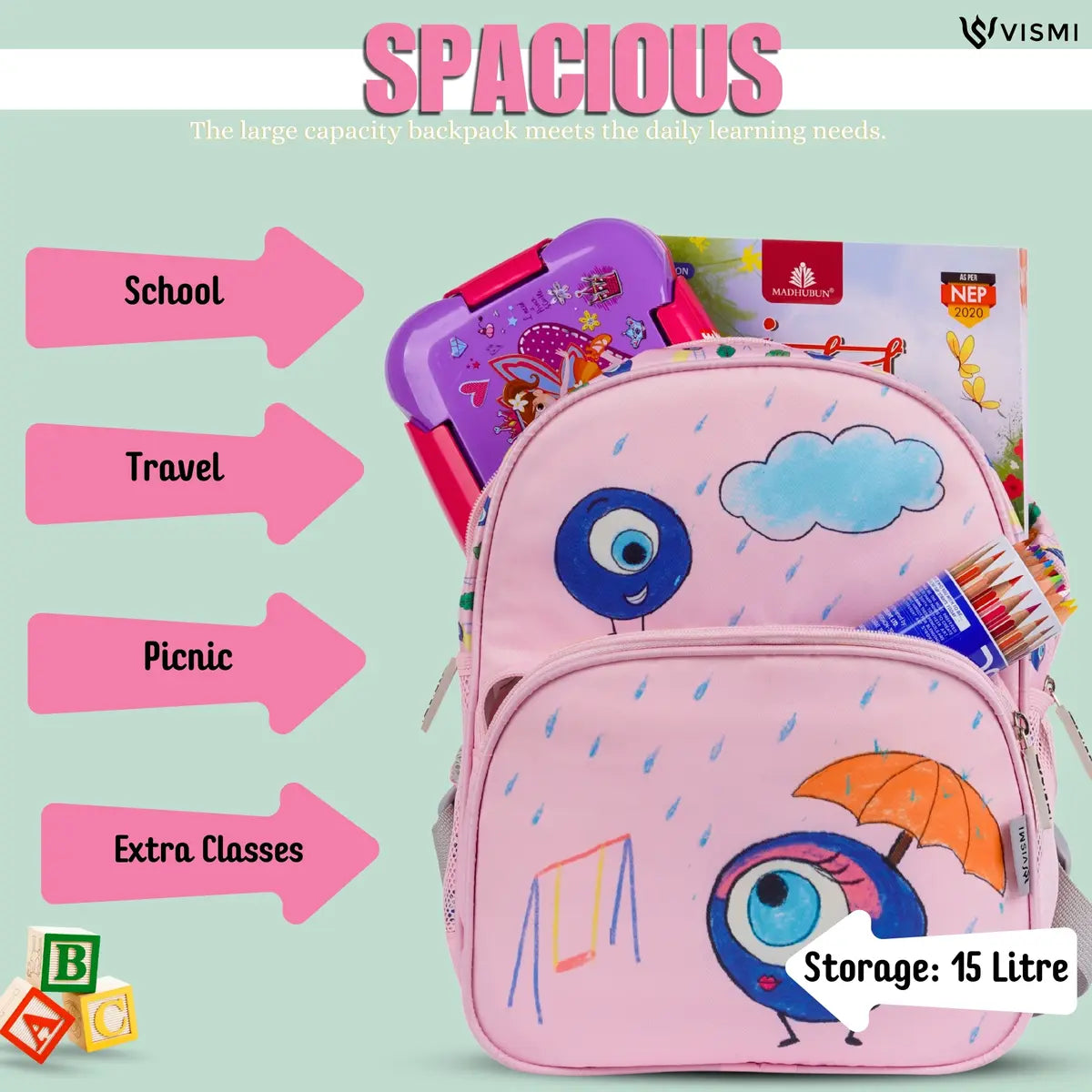 Everyday Essentials Pre School Bag - Evil Eye Pink