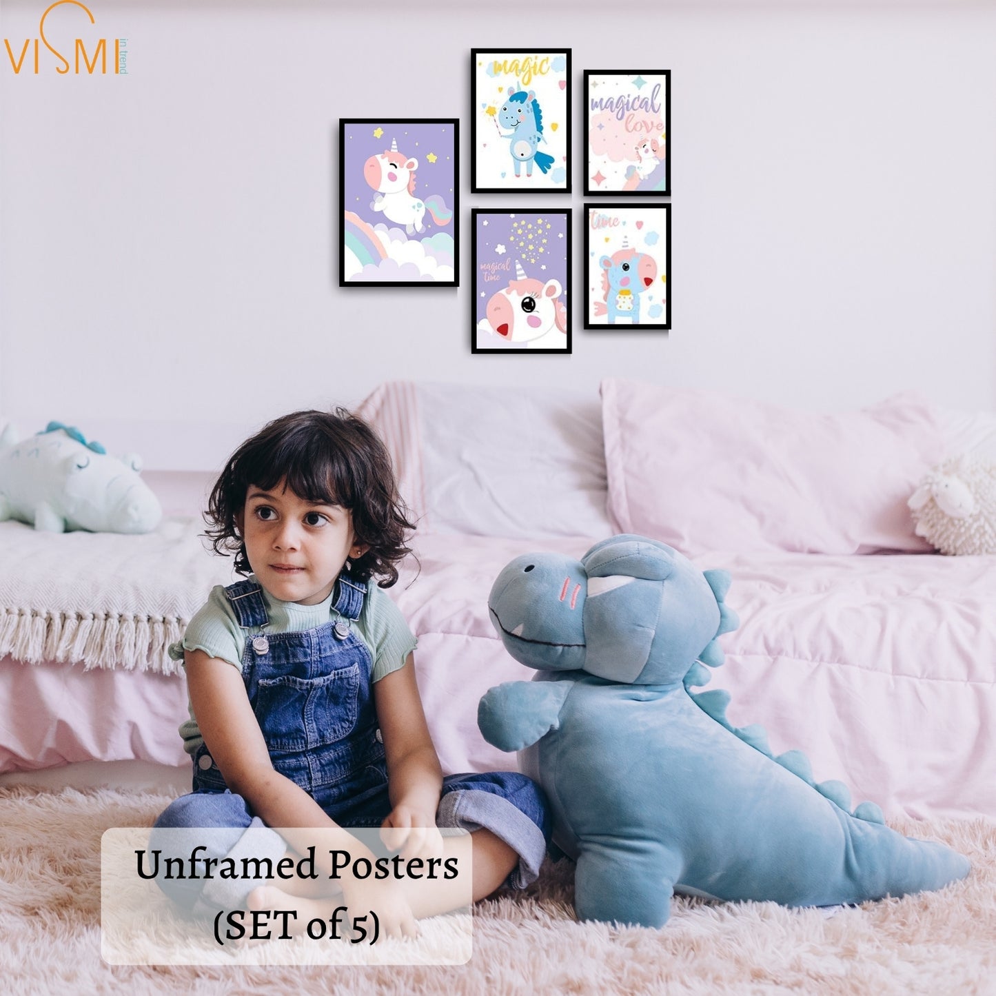 Magical-Unicorn-Wall-Poster-Collection-Set-of-5-for-Kids-Room-Decoration