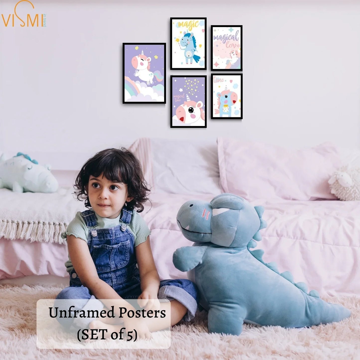 Magical-Unicorn-Wall-Poster-Collection-Set-of-5-for-Kids-Room-Decoration