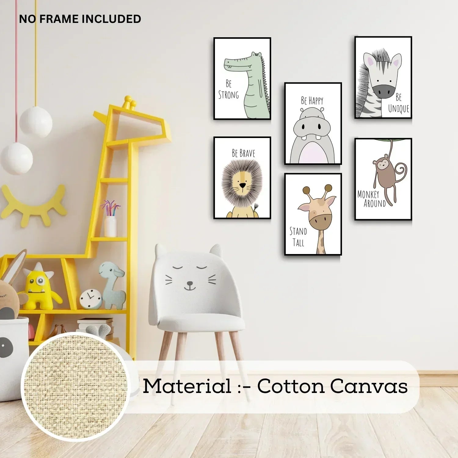 Unframed-Jungle-Animal-Prints–Be-Brave-Be-Happy-Wall-Art-Set