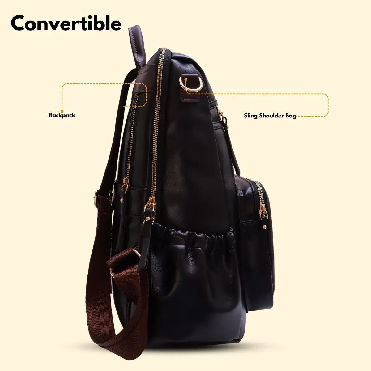 Timeless Diva Women Laptop Backpack - Black