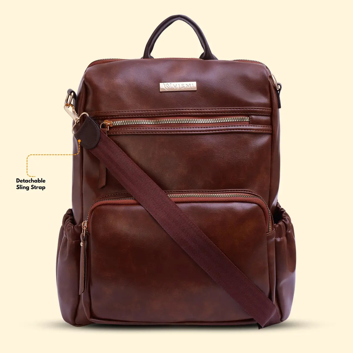 Timeless Diva Women Laptop Backpack - Coffee Brown