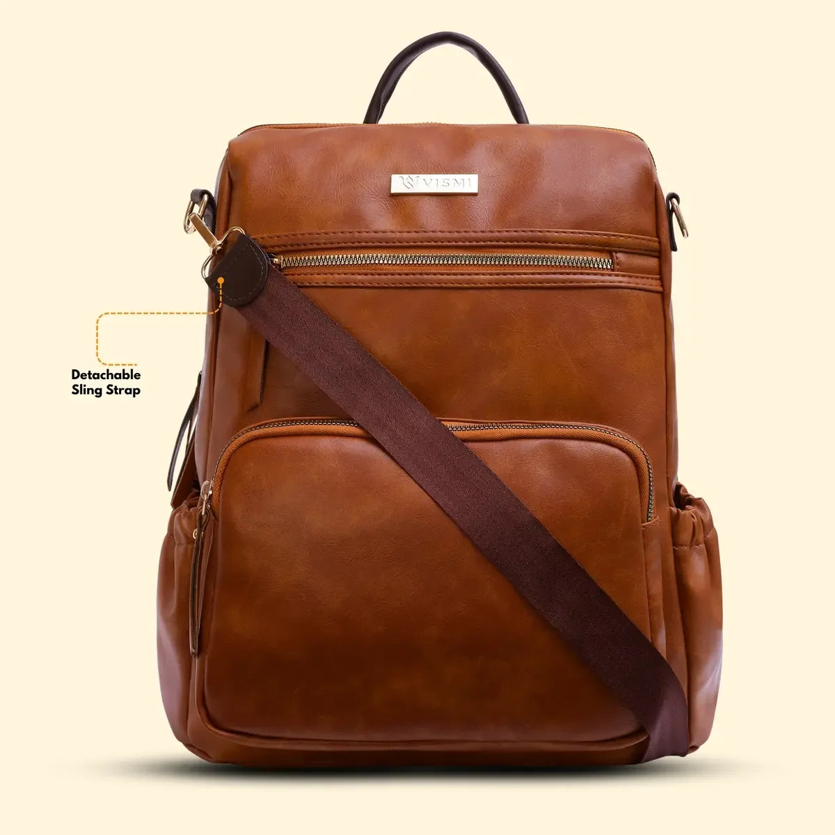 Timeless Diva Women Laptop Backpack - Tan
