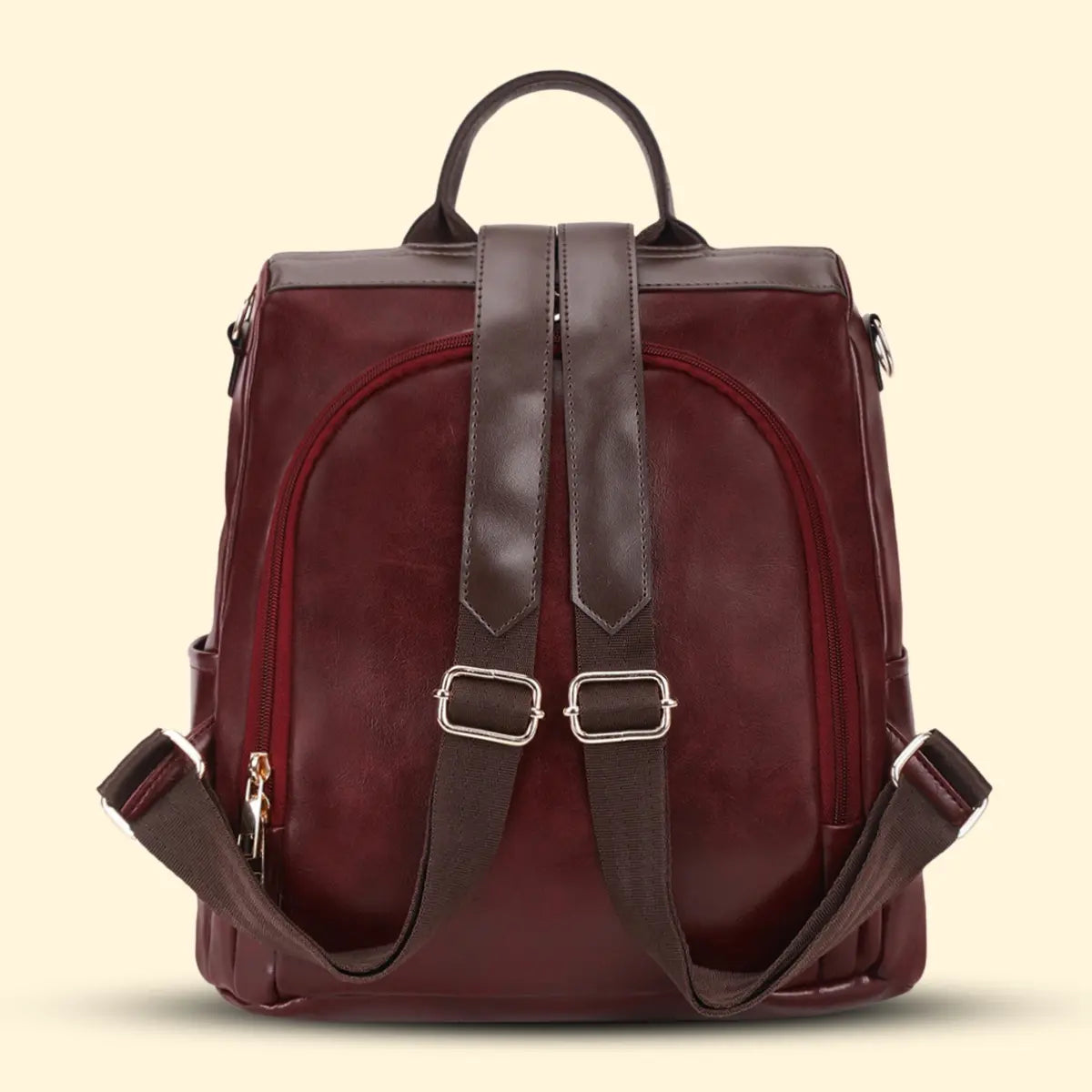 Timeless Aura Women Backpack Handbag - Wine