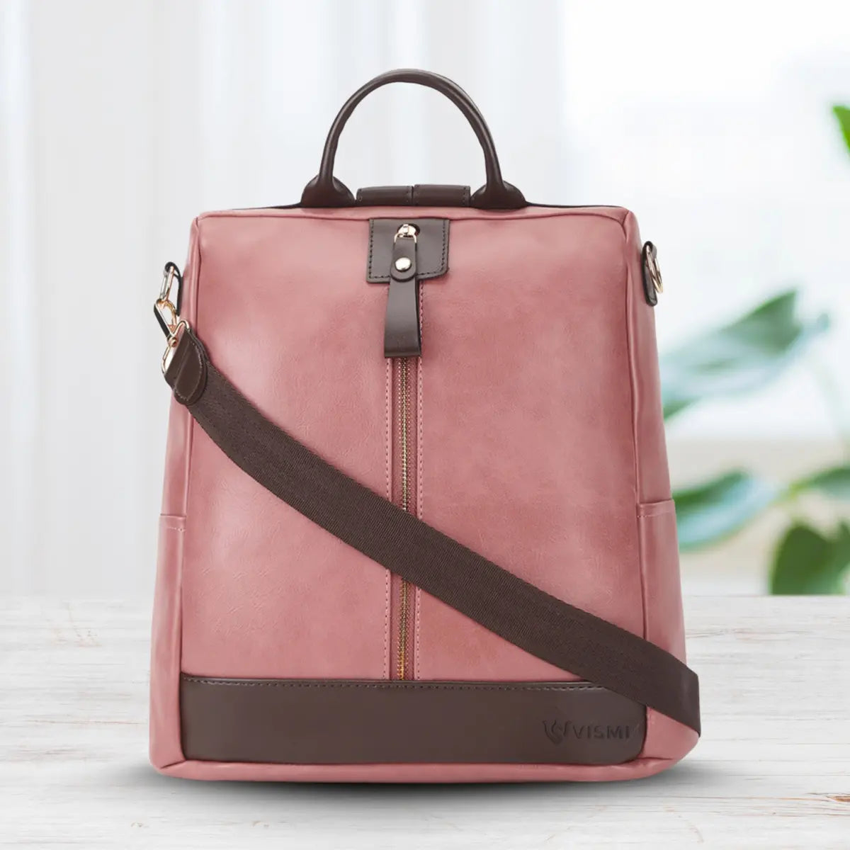Timeless Aura Women Backpack Handbag - Blush Pink