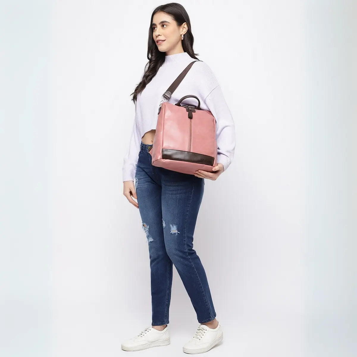 Timeless Aura Women Backpack Handbag - Blush Pink