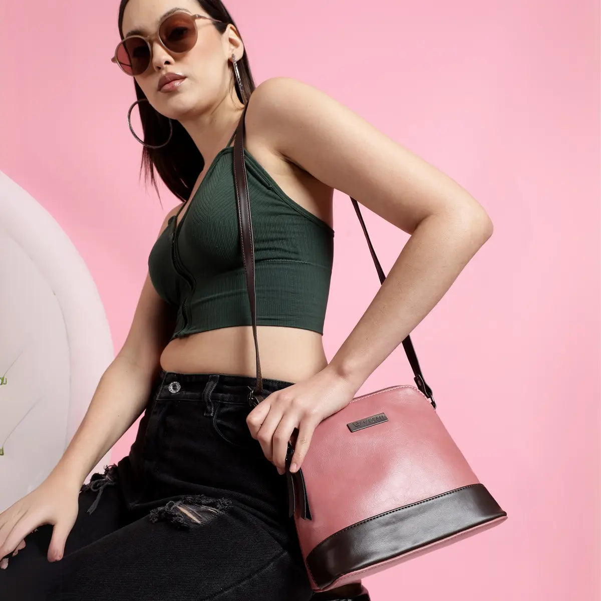 Timeless Luxe Women's Sling Bag - Blush Pink