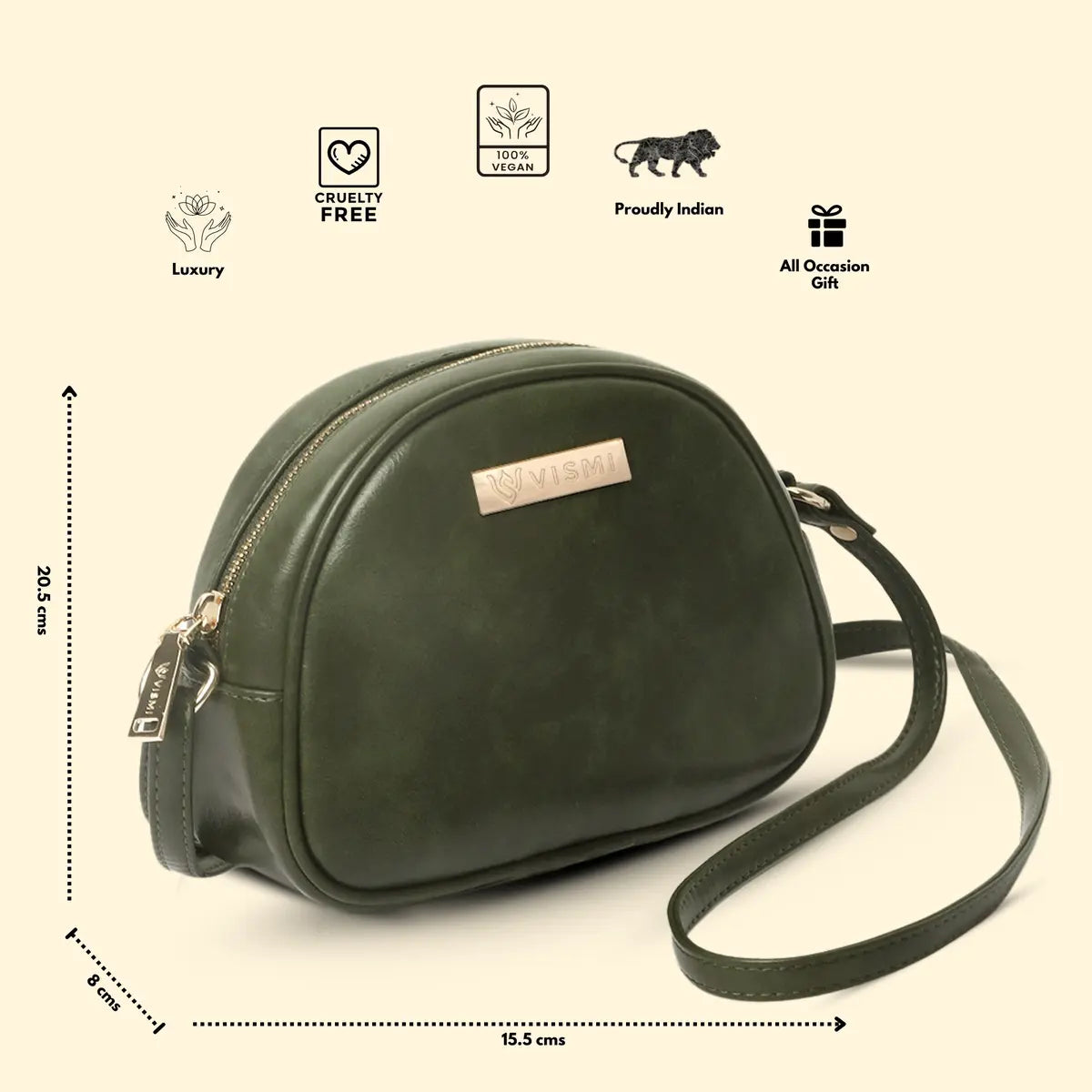 Timeless Chic Women's Sling Bag - Olive Green