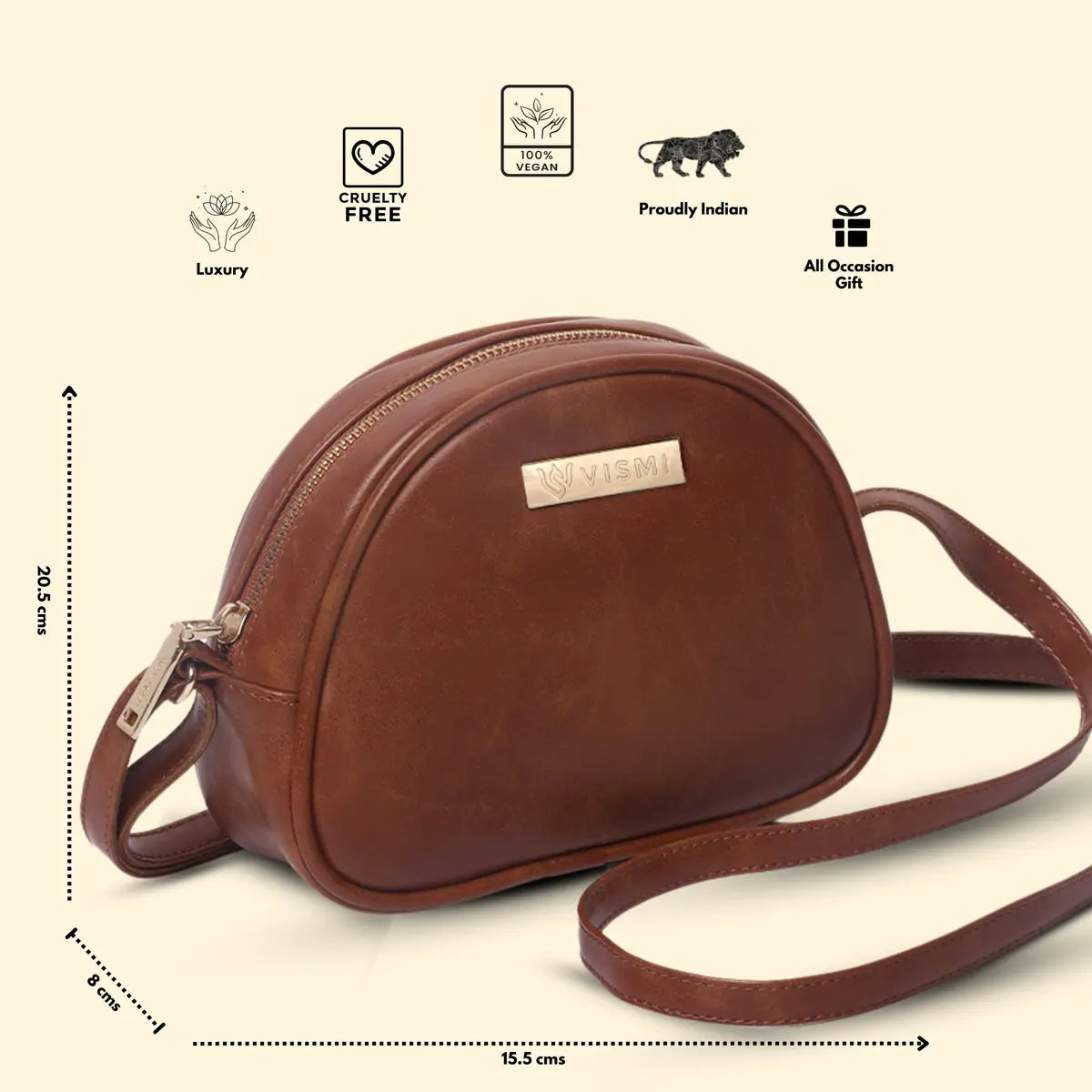 Timeless Chic Women's Sling Bag - Tan