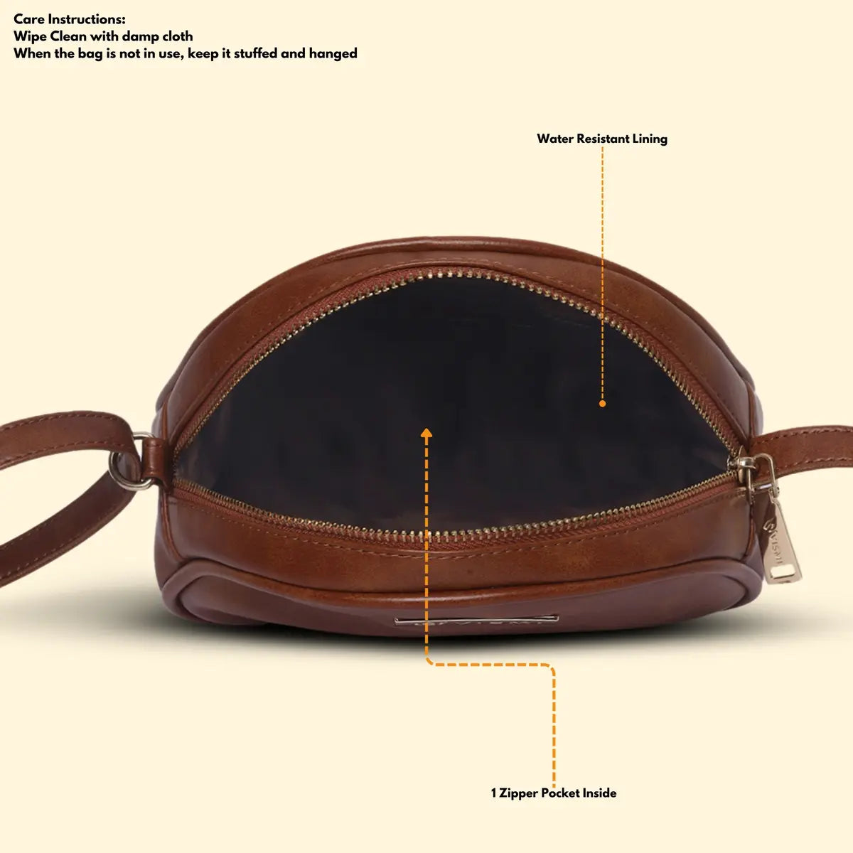 Timeless Chic Women's Sling Bag - Tan