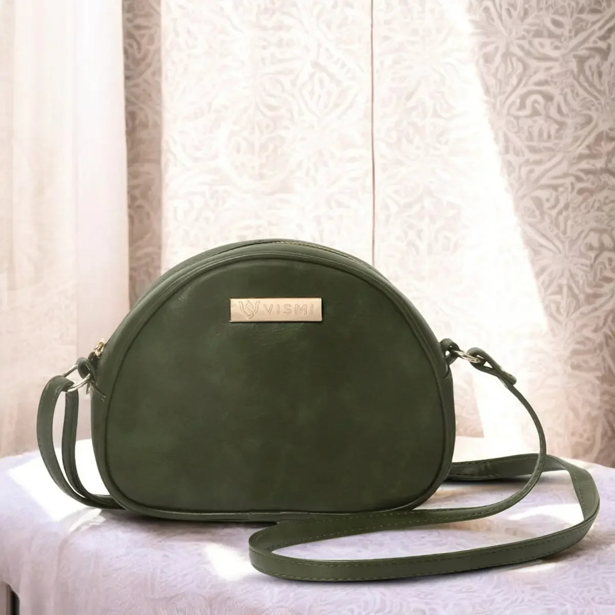 Timeless Chic Women's Sling Bag - Olive Green