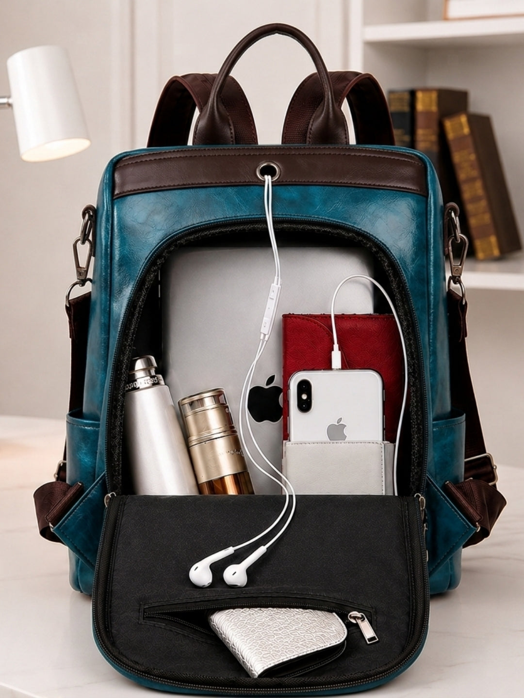 Timeless Kiara Women Backpack Handbag - Teal Blue