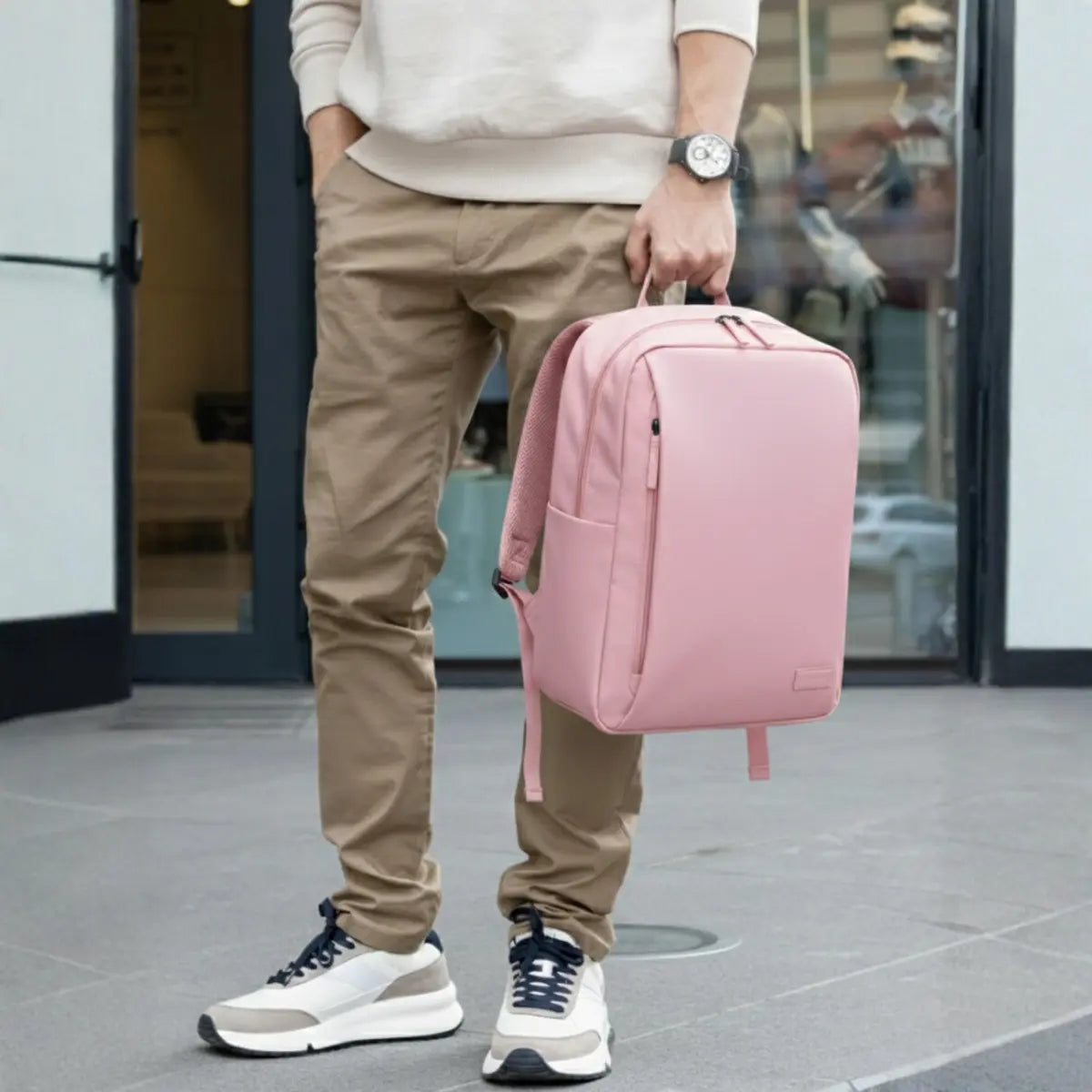 Everyday Essentials Pink Travel Laptop Backpack – stylish office and college bag