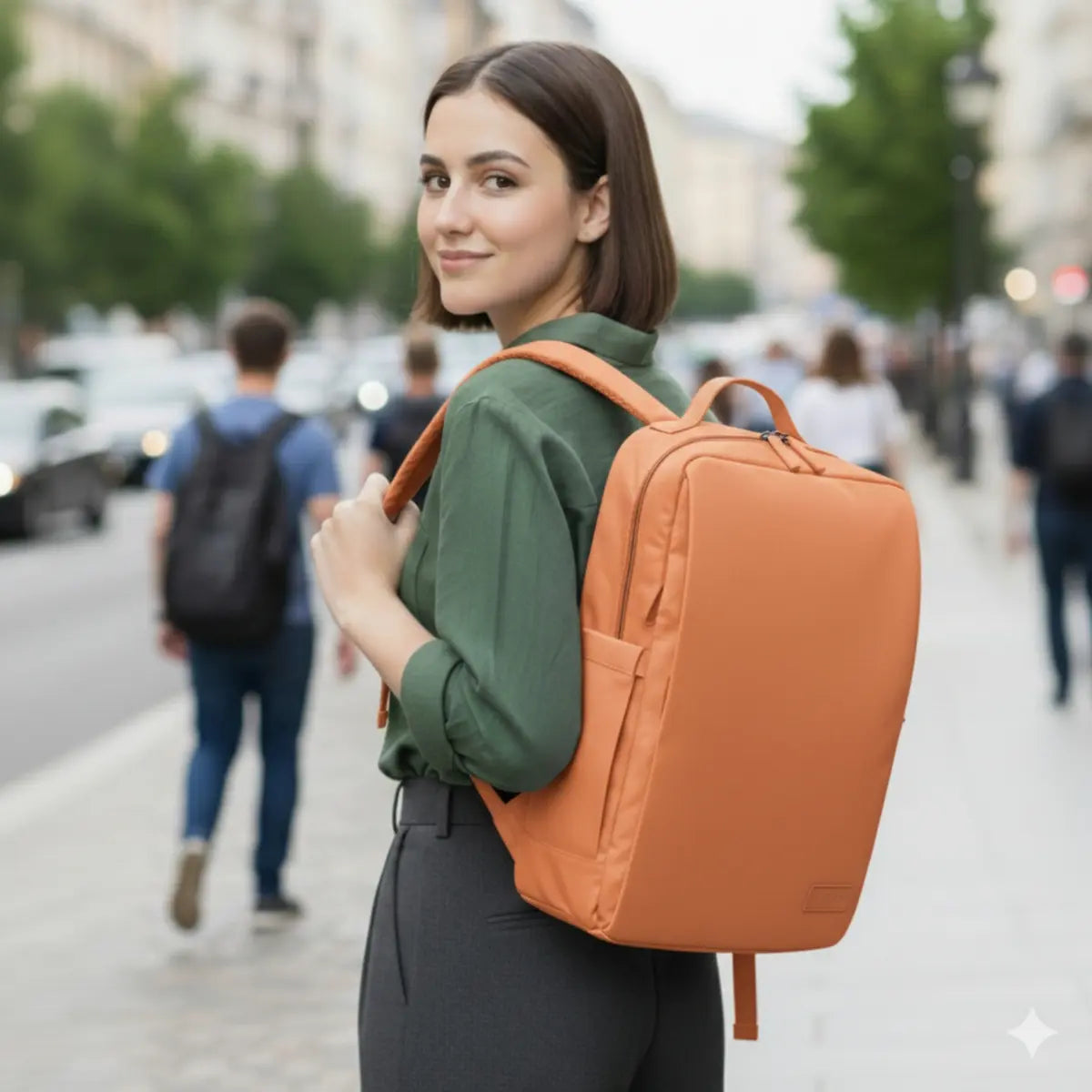 Everyday Essentials Orange Travel Laptop Backpack – stylish office and college bag