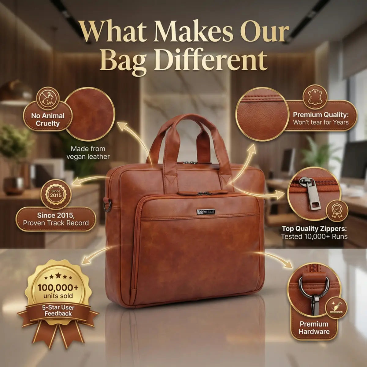 Legacy Laptop Messenger Bag- Tan