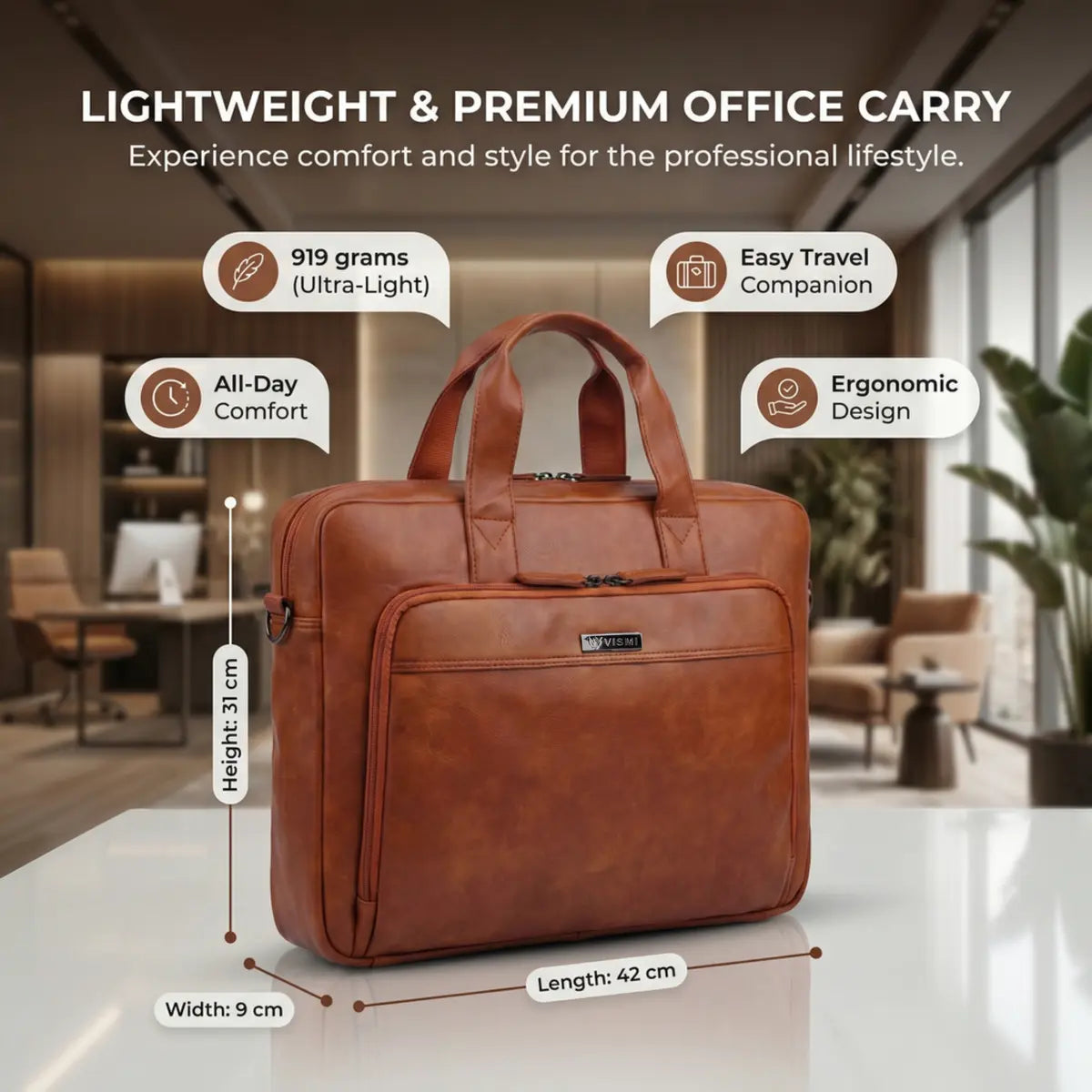 Legacy Laptop Messenger Bag- Tan