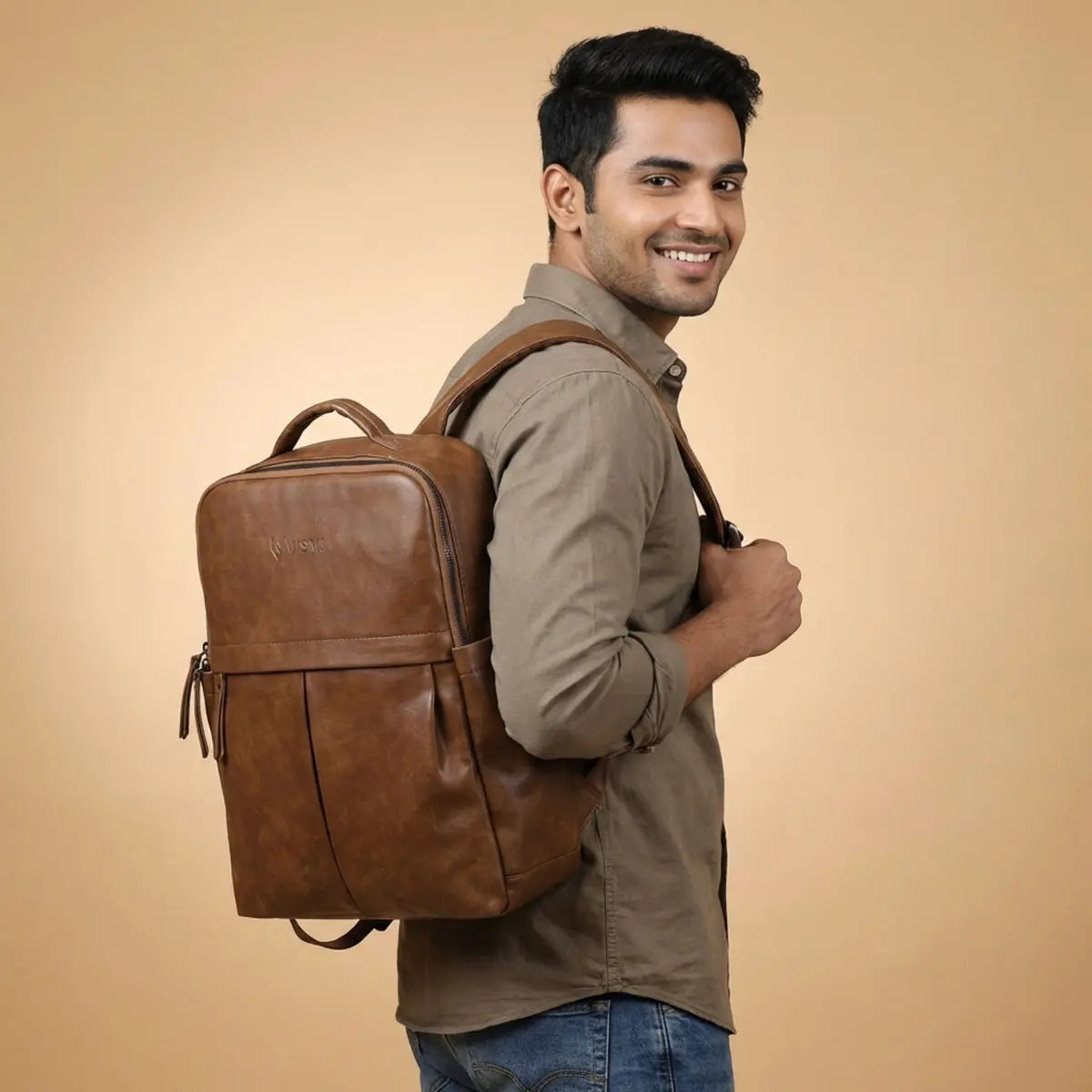 Timeless Voyager Laptop Backpack - Coffee Brown
