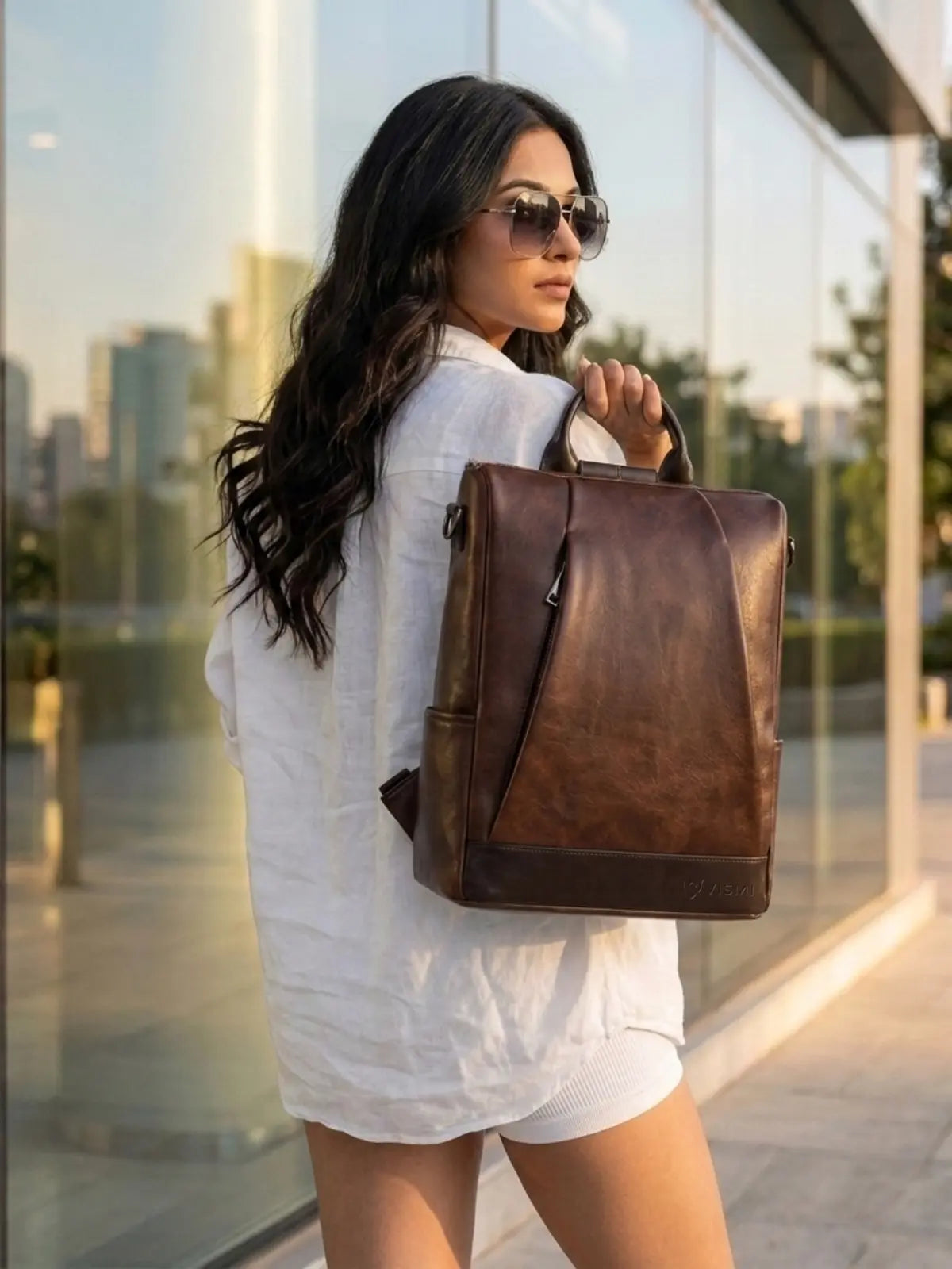 Timeless Kiara Women Backpack Handbag - Coffee Brown
