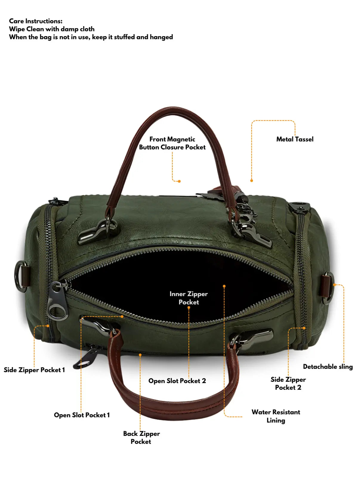 Timeless Mystique Satchel Handbag - Olive Green