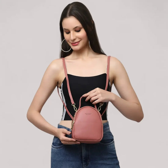 Stylish Sling Crossbody Handbag- Blush Pink