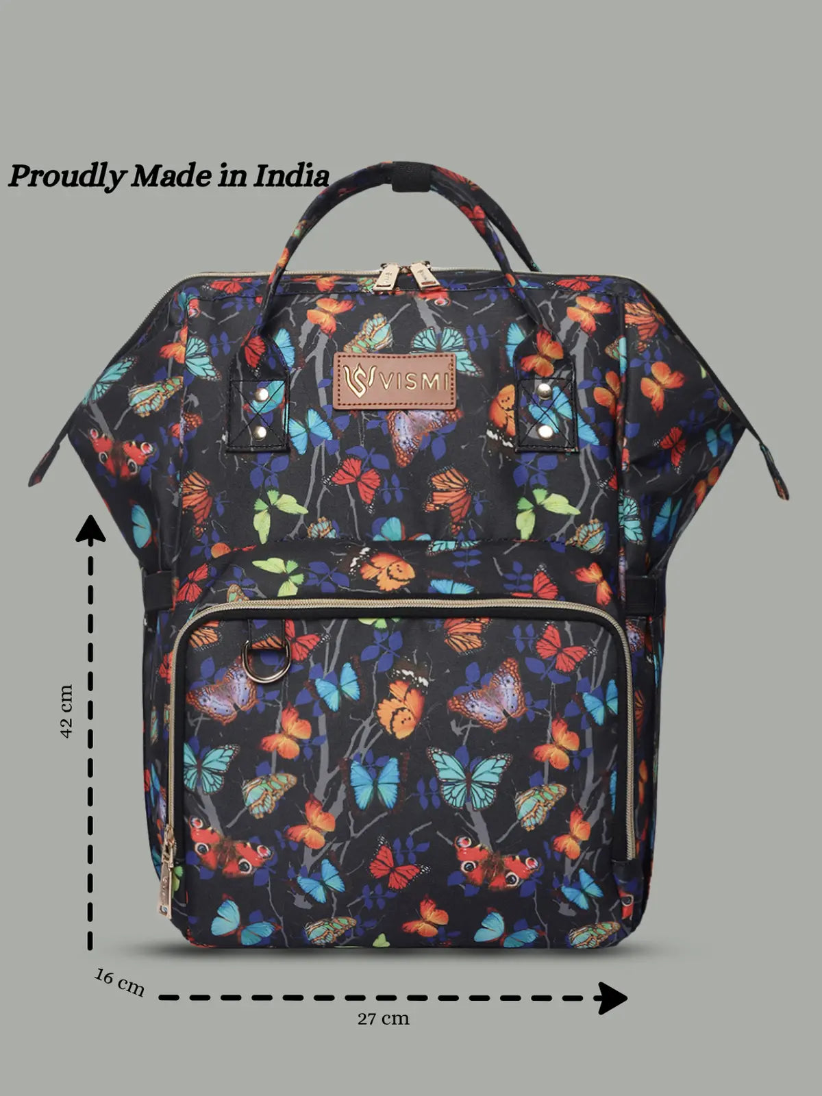 Snappy Zappy Backpack Diaper Bag - Butterfly Black