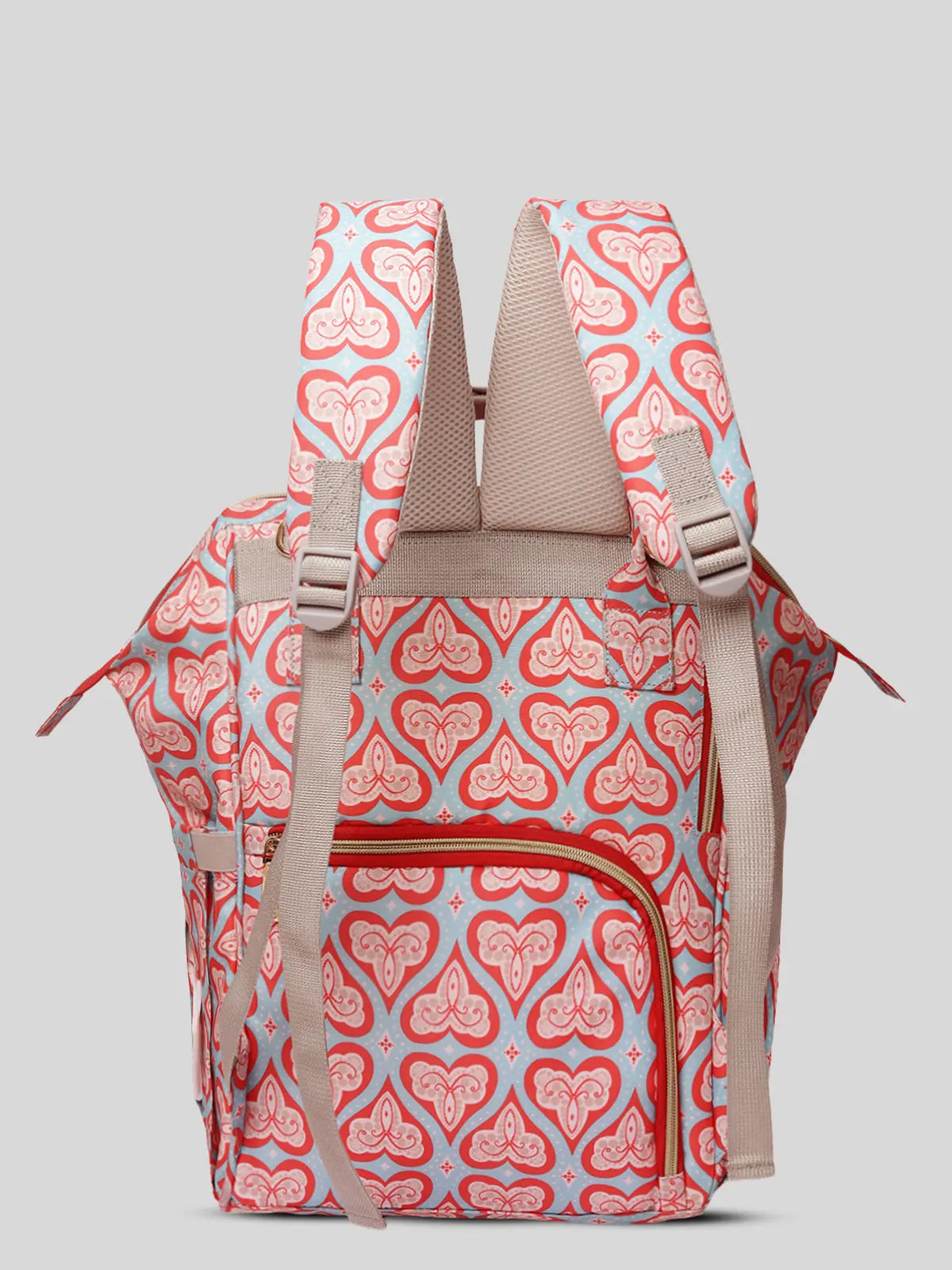 Snappy Zappy Backpack Diaper Bag - Red Hearts