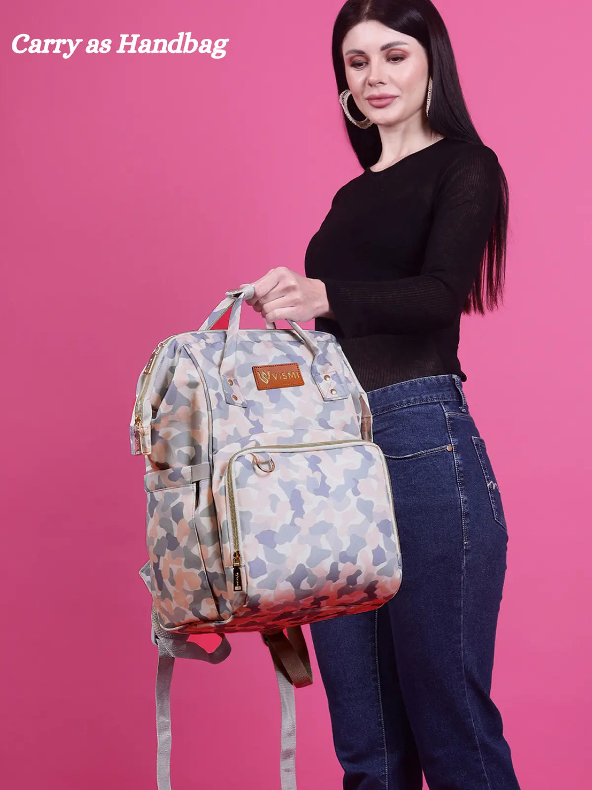 Snappy Zappy Backpack Diaper Bag - White Camo